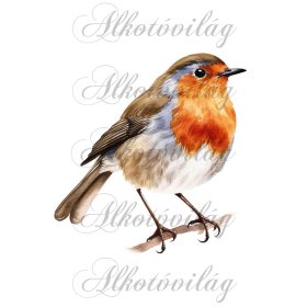   Vörösbegy madár - Patchwork blokk táskablokk, párnablokk, takaróblokk, uzsonnás tasak blokk