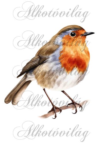 Vörösbegy madár - Patchwork blokk táskablokk, párnablokk, takaróblokk, uzsonnás tasak blokk