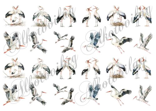 Fehér gólyák - kb. 4 cm magasak