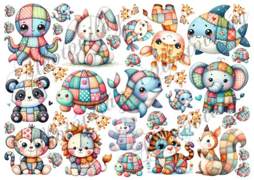 Patchwork állatkák különböző méretekben