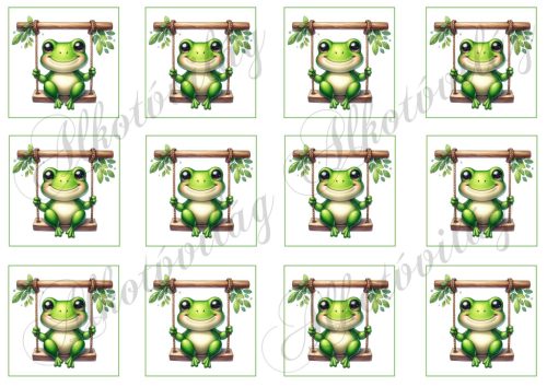 Cuki békák 6 cm-es négyzetekben