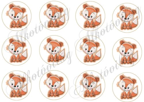 Cuki rókák 6 cm-es körökben