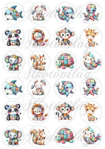 Patchwork állatkák 4 cm-es körökben