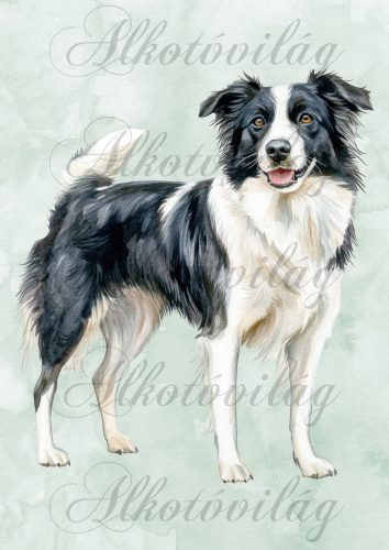 Collie álló kutyus - PÁRNABLOKK, VÁSZONTÁSKA BLOKK, PATCHWORK BLOKK, UZSONNÁSTASAK BLOKK