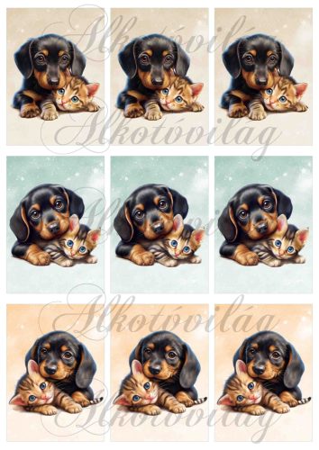 Cuki tacsik cicákkal 9 x 6 cm - HŰTŐMÁGNES, AJÁNDÉKKÍSÉGŐ készítéshez