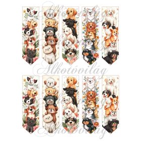 Könyvjelzők vicces kutyusokkal - 12 x 3,5 cm