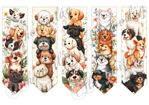 Könyvjelzők vicces kutyusokkal - 17,5  X 5 cm