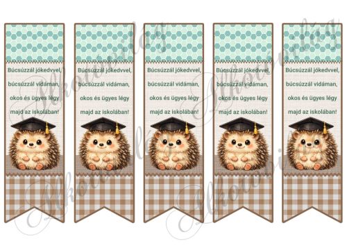 Könyvjelző ovis ballagásra cuki sünivel, idézettel - BARNÁS