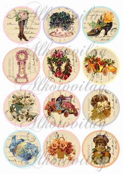 Vintage körök írásos háttérrel