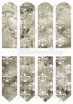 Vintage könyvjelző alapok damask mintával