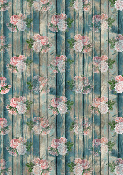 Shabby chic rózsaszín rózsák türkiz háttérrel