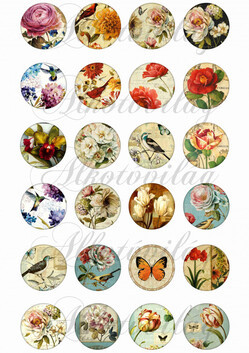 Shabby chic vintage körök - 4 cm