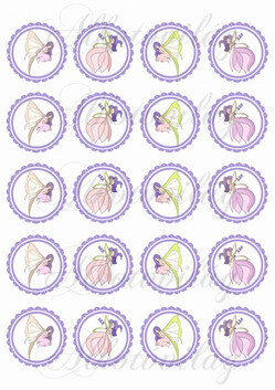 Pillangólánykák Cakkos körökben 4,5 cm