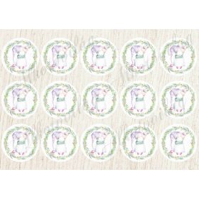 Rajzolt kislányok csíkos sapiban körökben