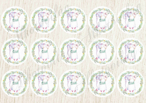 Rajzolt kislányok csíkos sapiban körökben