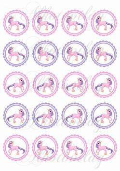 Unikornis álló- cakkos körökben 4,5 cm