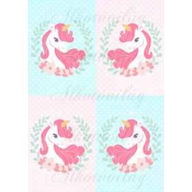 Unikornisok pöttyös alapon