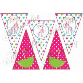 Vidám banner kézzel rajzolt lánykával