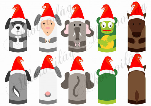 Karácsonyi állatos ujjbábok 6