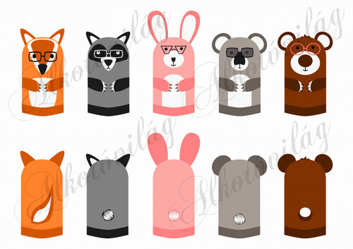 Szemüveges állatos ujjbábok 1