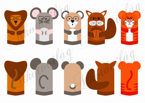 Szemüveges állatos ujjbábok 2