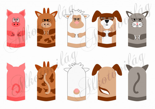 Szemüveges állatos ujjbábok 4