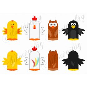 bagoly, csirke, kaka, holló