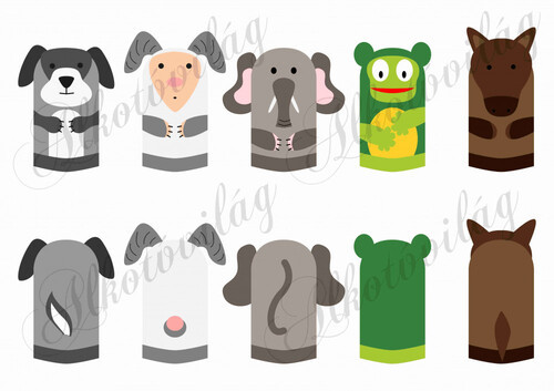 béka, ló, elefánt, kos, kutya