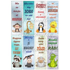 Könyvjelzők motivációs feliratokkal fiús színekben
