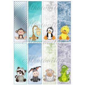 Könyvjelzők állatkákkal fiús színekben