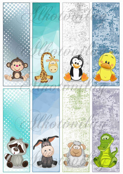 Könyvjelzők állatkákkal fiús színekben