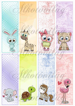 Könyvjelzők állatkákkal lányos színekben