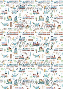 Fiús minták - vonat, repülő stb