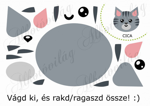 Feladatlap gyerekeknek - CICA összerakása