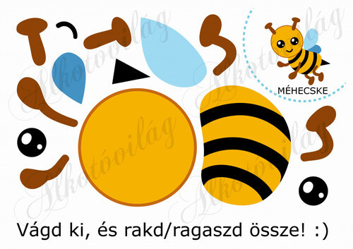Feladatlap gyerekeknek - MÉHECSKE összerakása