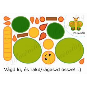 Feladatlap gyerekeknek - PILLANGÓ összerakása