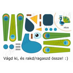 Feladatlap gyerekeknek - PÁVA összerakása
