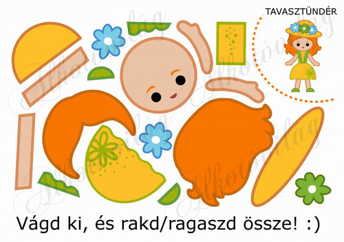 Feladatlap gyerekeknek - TAVASZTÜNDÉR összerakása