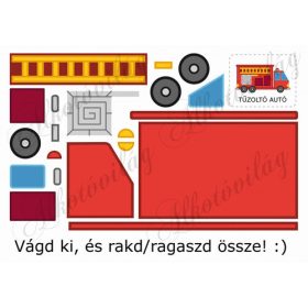 Feladatlap gyerekeknek - TŰZOLTÓ AUTÓ összerakása