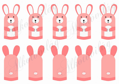 Ujjbábok- rózsaszín nyuszi csapat