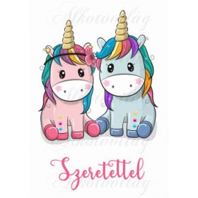 Unikornisok SZERETETTEL felirattal
