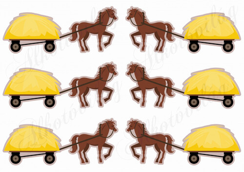 Lovak szekérrel - 14 cm