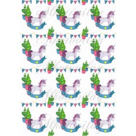 Unikornisok fákkal és bannerekkel