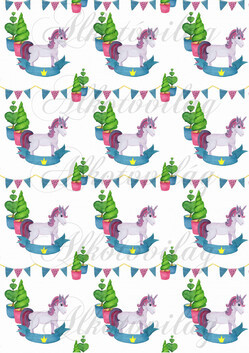 Unikornisok fákkal és bannerekkel