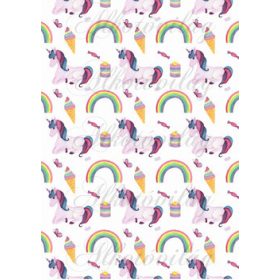 Unikornisok szivárvánnyal, fagyival, pillangóval