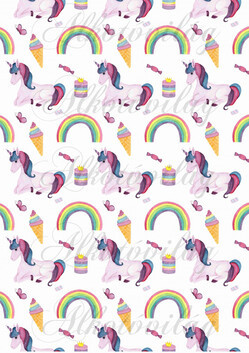 Unikornisok szivárvánnyal, fagyival, pillangóval