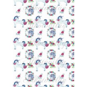 Álló és virágkoszorús unikornisok