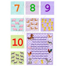   Oktató kártyák számokkal, állatokkal versikével - MÁSODIK OLDAL