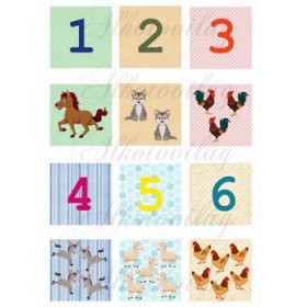   Oktató kártyák számokkal, állatokkal, versikével- ELSŐ OLDAL