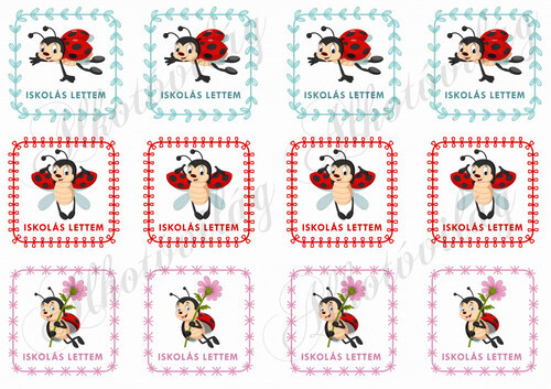 Iskolás lettem négyzetek KATICÁVAL